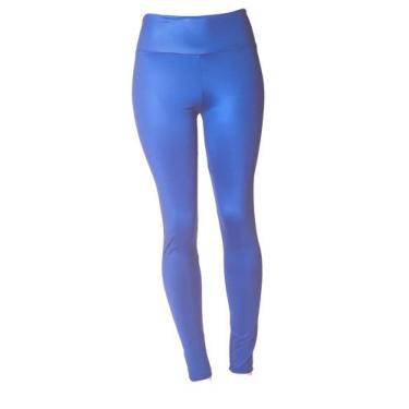 Imagem de Calça Legging Fitness Cintura Alta Power Suplex Cirre Azul PP - nettun