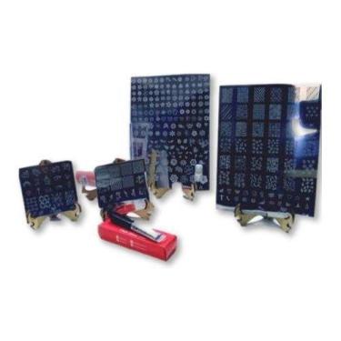 Imagem de 04 Placas Carimbos Unhas + Carimbo + Esmalte+brinde Kit04a - Apipila