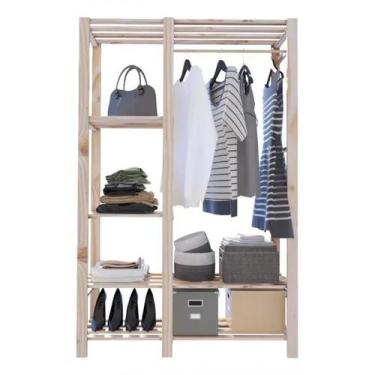 Imagem de Cabideiro Pinus Arara Adulta Abertp P/ Roupas Sapatos - Technox