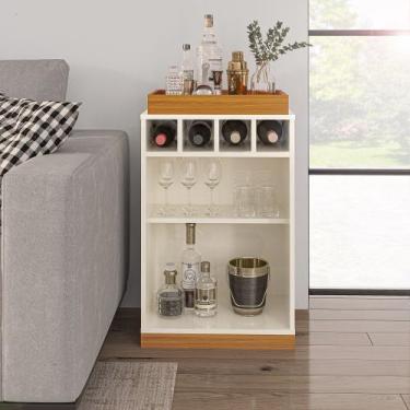 Imagem de Buffet Aparador Barzinho Astúrias Retrô Com 4 Adegas E Bandeja - ViaNo