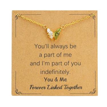 Imagem de SOPIFY Colar feminino com pedra do mês de nascimento de borboleta, dourado, delicado para mãe, filha, irmã, avó, neta, amigas, melhores presentes de pedra do mês de nascimento, Adjustable, Cobre, Sem