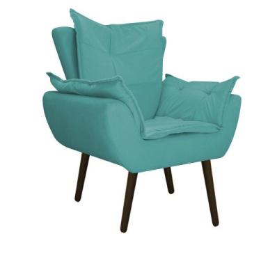 Imagem de Poltrona Decorativa Fenzzi Pés Palito Tabaco Sala de Espera Recepção S