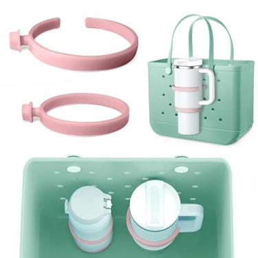 Imagem de Suporte de copo Bogg para Stanley 850 g 1,134 g, suporte de bebida compatível com sacolas de praia modernas Bogg/simples, acessório ajustável para garrafa de água, acessórios de bolsa Bogg (rosa)