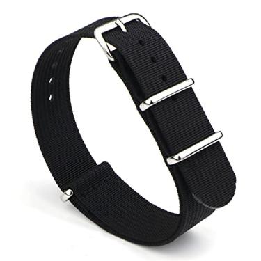 Imagem de WOUKUP Pulseira de relógio masculina premium de nylon com nervuras balísticas militares de 18 mm, 19 mm, 20 mm, 22 mm