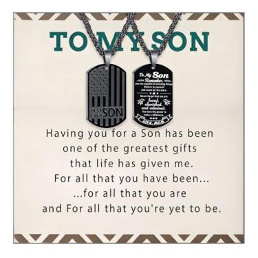 Imagem de 72ore Colar To My Son From Dad Cruz Bandeira Americana Cristã Corrente de Aço Inoxidável para Homens Joias de Aniversário Inspiradoras Presentes de Aniversário para Meu Filho, Sem Pedra Preciosa