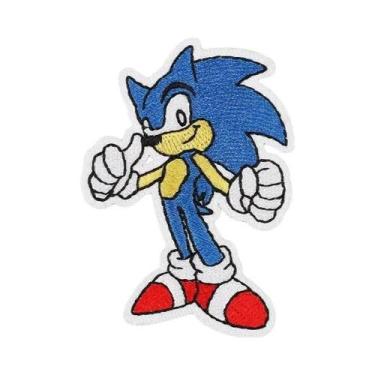 Imagem de Sonic the Hedgehog Bordado Patches 16 Estilos Anime Figura Decoração E