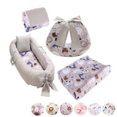 Imagem de Kit Ninho Redutor Bebê + Almofada Amamentação + Trocador Anatômico Impermeável + Trocador Portátil Menina Menino(MUNDO PET)
