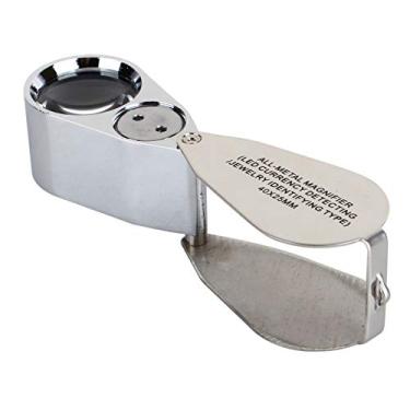 Imagem de Lupa de Lupa Dobrável para Joias LED Portátil Akozon 40X, Lupa de Olho de Joalheiro Com 3 Luzes LED, Ferramenta de Avaliação de Lupa Dobrável de Metal, Vem Com Uma caixa.