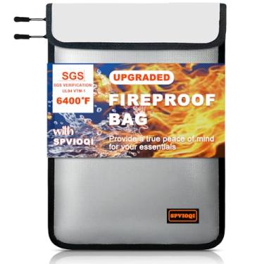 Imagem de Bolsa de documentos à prova de fogo de 3,537 °C, bolsa de dinheiro atualizada à prova de fogo para dinheiro com zíper/tira refletiva, bolsa dupla, 18 camadas de materiais com isolamento térmico