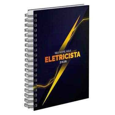 Imagem de Agenda Comercial 2026 Personalizada Capa Dura Eletricista Raio
