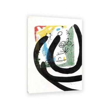 Imagem de Joan Miro Canvas Wall Art Les Essences de la terra Picture Famous Paintings on Canvas Surrealism Poster for Home Decor Living Gift Ideas Artwork 85x60cm (83.8x61.0 cm) Emoldurado