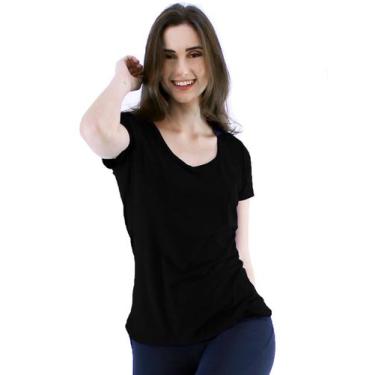 Imagem de Blusa Feminina Longuete Visco Flame Manga Curta Preta - ANISTIA, G
