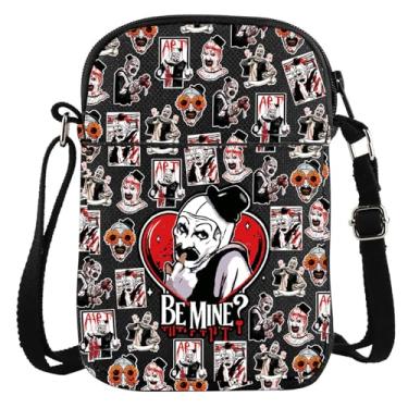 Imagem de KEYCHIN Bolsa transversal de palhaço de terror presentes de palhaço assustador Be Mine Bolsa de ombro filme de terror espelho Mercadoria de palhaço assassino, Be Mine Cb, Tendência