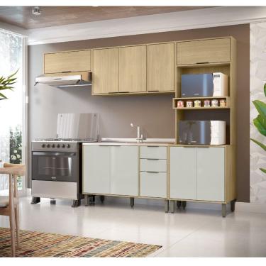 Imagem de Cozinha Modulada 4 Peças Vick Castanho Off White