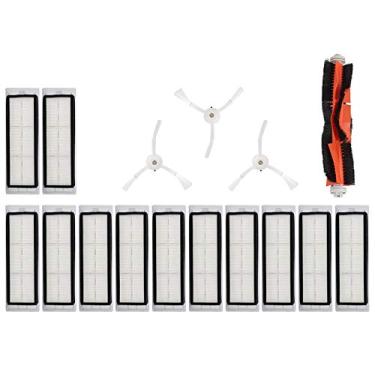 Imagem de lyrlody Peças de Substituição de pó de pó de robô, Escovas Laterais de Filtração Eficientes Kit de Filtro de Pincel Rolando Com Fácil Instalação, Acessórios Eficazes de Material ABS, Compatíveis Com