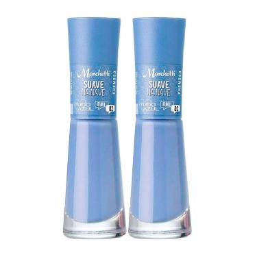 Imagem de Kit 2 Esmalte Marchetti Cremoso Tudo Azul Cor Suave Na Nave 02 com 8ml