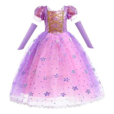 Imagem de Vestido Fantasia Princesa Rapunzel Brilhante Enrolados F - Baby Plush,