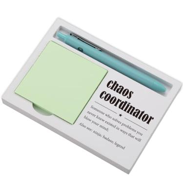 Imagem de Porta-notas adesivas Chaos Coordinator para mesa, presente de escritório engraçado para colega de trabalho, assistente, professor, chefe, gerente de projeto, organizador de bloco de notas autoadesivo