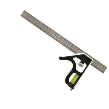 Imagem de Esquadro de aço com nível ajustável 300MM - D090 - Black Jack - sparta