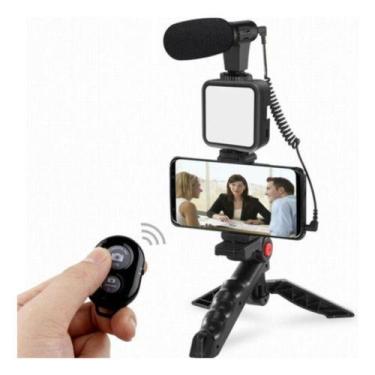 Imagem de Kit De Vloggling Filmagem Microfone Tripé Live Profissional - altomex