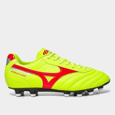 Imagem de Chuteira Campo Mizuno Morelia Classic Unissex, Amarelo, Laranja, 41