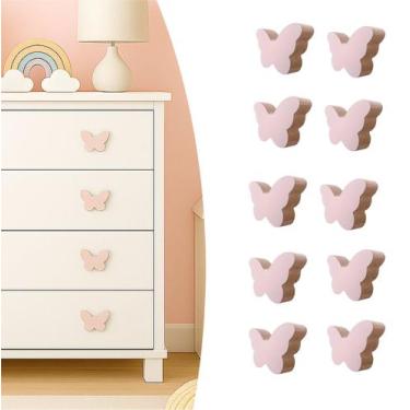 Imagem de 10 Puxadores Borboleta Infantil Porta Gaveta Cômoda Móveis - Hanger De