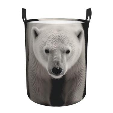 Imagem de Cesto de roupa suja Polar Bear dobrável à prova d'água cesto de armazenamento de roupas com alças pano oxford organizador de brinquedos cesta para banheiro, lavanderia, quarto, pequeno