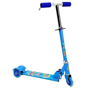 Imagem de Patinete Azul Unitoys Masculino Infantil Dobrável Com Altura Ajustável