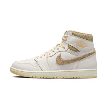 Imagem de NIKE Tênis masculino Air Jordan 1 Retro Hi OG Craft FD8631-100, Sail Black Pale Vanilla, 40