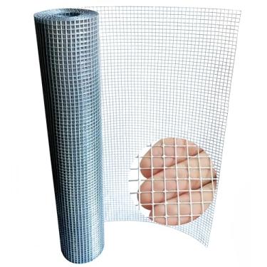 Imagem de Pano de hardware galvanizado 1/10.2 cm calibre 23 - 61.0 cm x 10.7 m malha de arame soldada (galvanizado a quente após soldagem) - Arame de galinha resistente para cercas de jardim, proteção vegetal