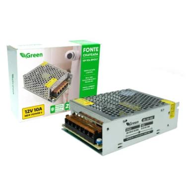 Imagem de Fonte Chaveada 12v 10a 120w Bivolt Gabinete Metalico 044-6302 Green