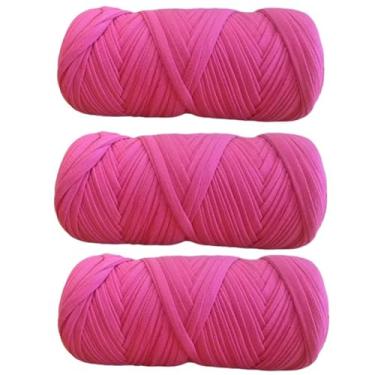 Imagem de Pacote com 3 600 g de fio de poliéster cobertor de poliéster para camiseta de crochê, fio de tecido, camiseta, fio de crochê para bricolage, tecido de crochê, cobertor de pano, bonecas, (pacote com 3