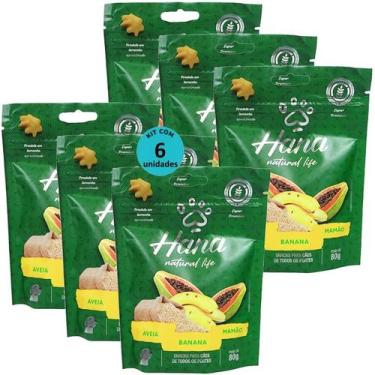 Imagem de Hana natural life aveia banana mamão 80g snacks para cães adultos kit 