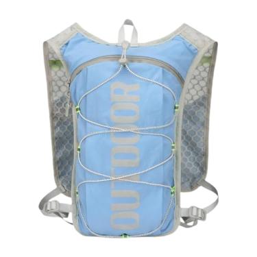 Imagem de rockible Mochila de hidratação, colete de hidratação para corrida, mochila com bolsa de água para ciclismo, atividades ao ar livre, escalada, Azul Claro