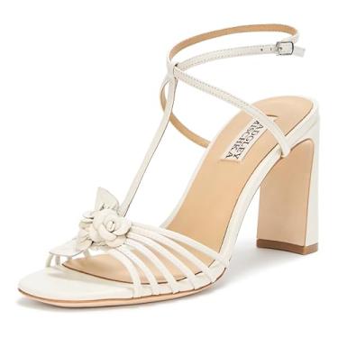 Imagem de Badgley Mischka Sandália feminina de salto Debora, Couro branco, 35