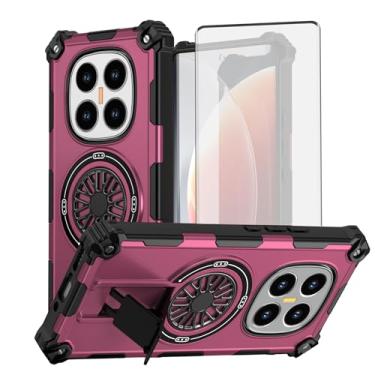 Imagem de Asuwish Capa de celular para Xiaomi Redmi Note 14 Pro 5G/14Pro 4G/Note14 Pro Plus/Poco X7 com protetor de tela de vidro temperado e suporte magnético, acessórios para celular 14Pro+ Pro+ + Roxo