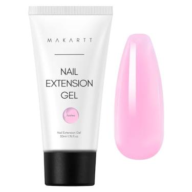 Imagem de Makartt Gel de unha de poli: 50 ml, cor rosa transparente, forte construtor para fortalecedor de extensão 3D Diy, géis duros resistentes para unhas suprimentos de manicure para salão doméstico