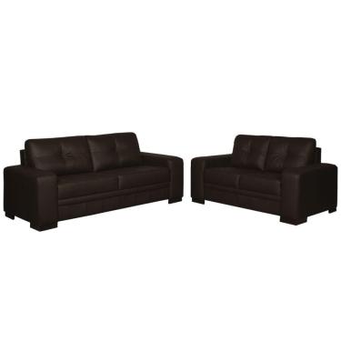 Imagem de Sofá 2 e 3 Lugares Milano Couro Marrom Fosco Gran Belo