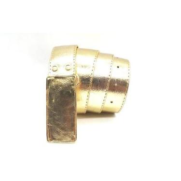 Imagem de Cinto feminino couro fivela encapada dourado social  ED8007 - Barão do