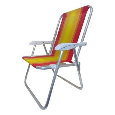 Imagem de Cadeira De Praia Alta Nylon Encosto Alto Aluminio Ronchetti