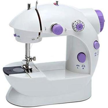 Imagem de Mini Maquina Costura Elétrica Portátil Roupa Bivolt Pedal - MARKELK