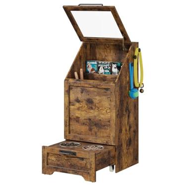 Imagem de GAOMON Estação de alimentação para cães, organizador de armazenamento para cães, marrom