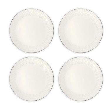 Imagem de Conjunto 4 Pratos Sobremesa Cerâmica 20,5Cm Harmony Branco - Corona