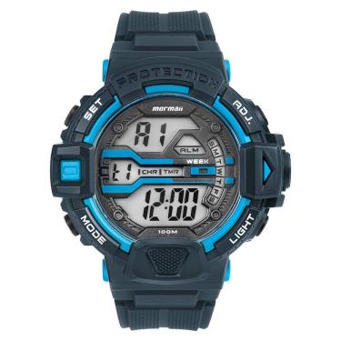 Imagem de Relógio MORMAII masculino digital azul cinza MO1102B/8A