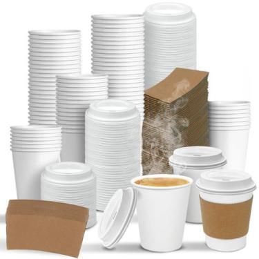 Imagem de Copos de café Ginkgo, pacote com 100 ml, papel espessado de 240 ml com