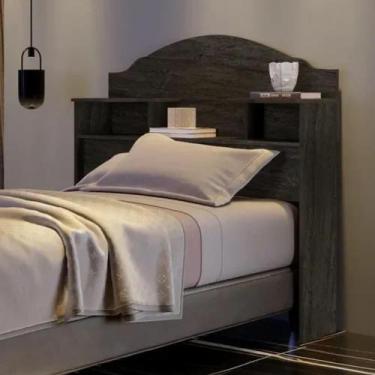 Imagem de Cabeceira Para Cama Box Solteiro 2 Nichos Evelyn Mdf Mocaccino - CARMO