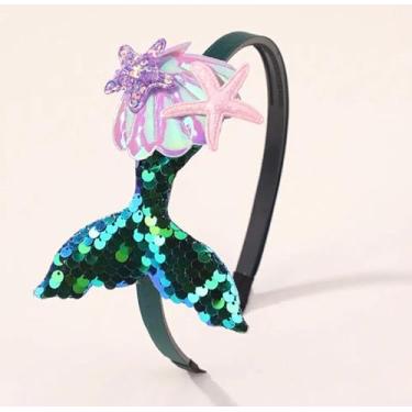 Imagem de Tiara Arquinho Infantil Menina Calda Sereia Princesa F (Lílas Arco Preto)