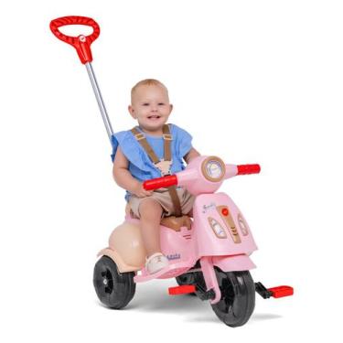 Imagem de Triciclo infantil com empurrador e pedal cinto de segunraca calesita