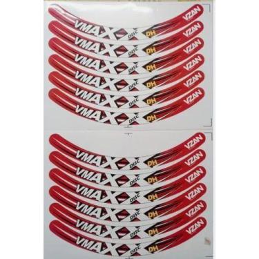 Imagem de Adesivos colante vmaxx disc vermelho antigo kit 2 cartelas - Amazonas