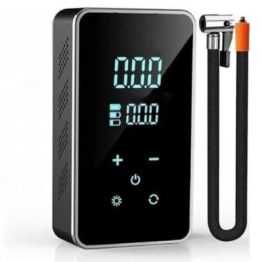 Imagem de Compressor de ar digital portátil com tela sensível ao toque e calibrador para encher e esvaziar pneus de carros, motocicletas e bicicletas